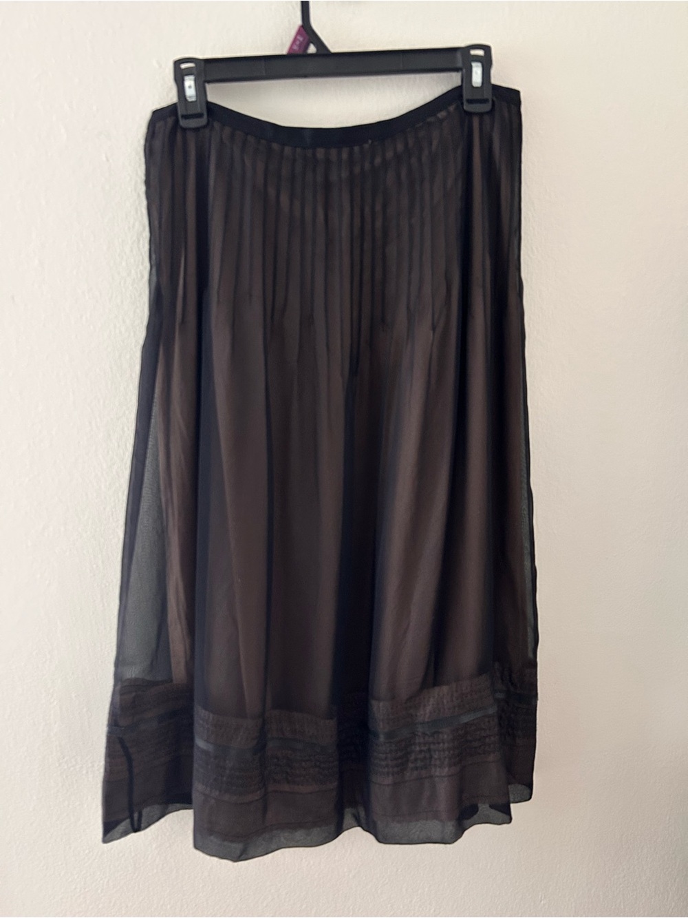 Rozae Nichols Black Leather / Silk Skirt Whimsigoth Fairycore Gothic Small